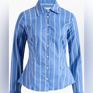 Reformation raya fitted stretch organic cotton shirt